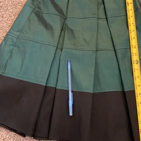 OC by Oleg Cassini Dark Green Black Spaghetti Strap Dress Sz 4 Lined Sequined - Picture 12 of 16